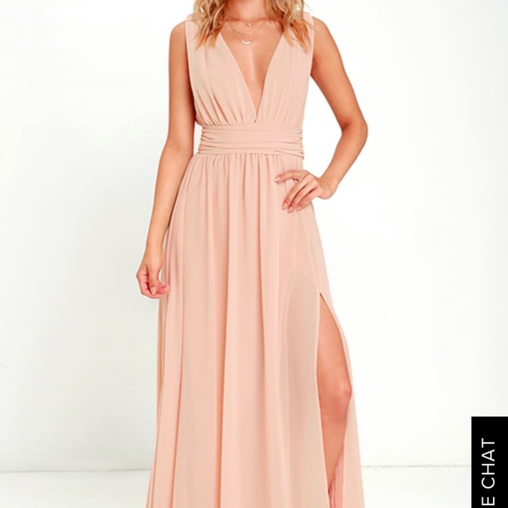 Lulus Heavenly Hues Maxi Dress in Blush